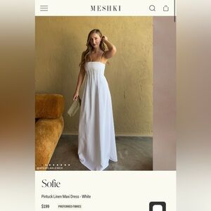 Sofie Pintuck Linen Maxi Dress - White